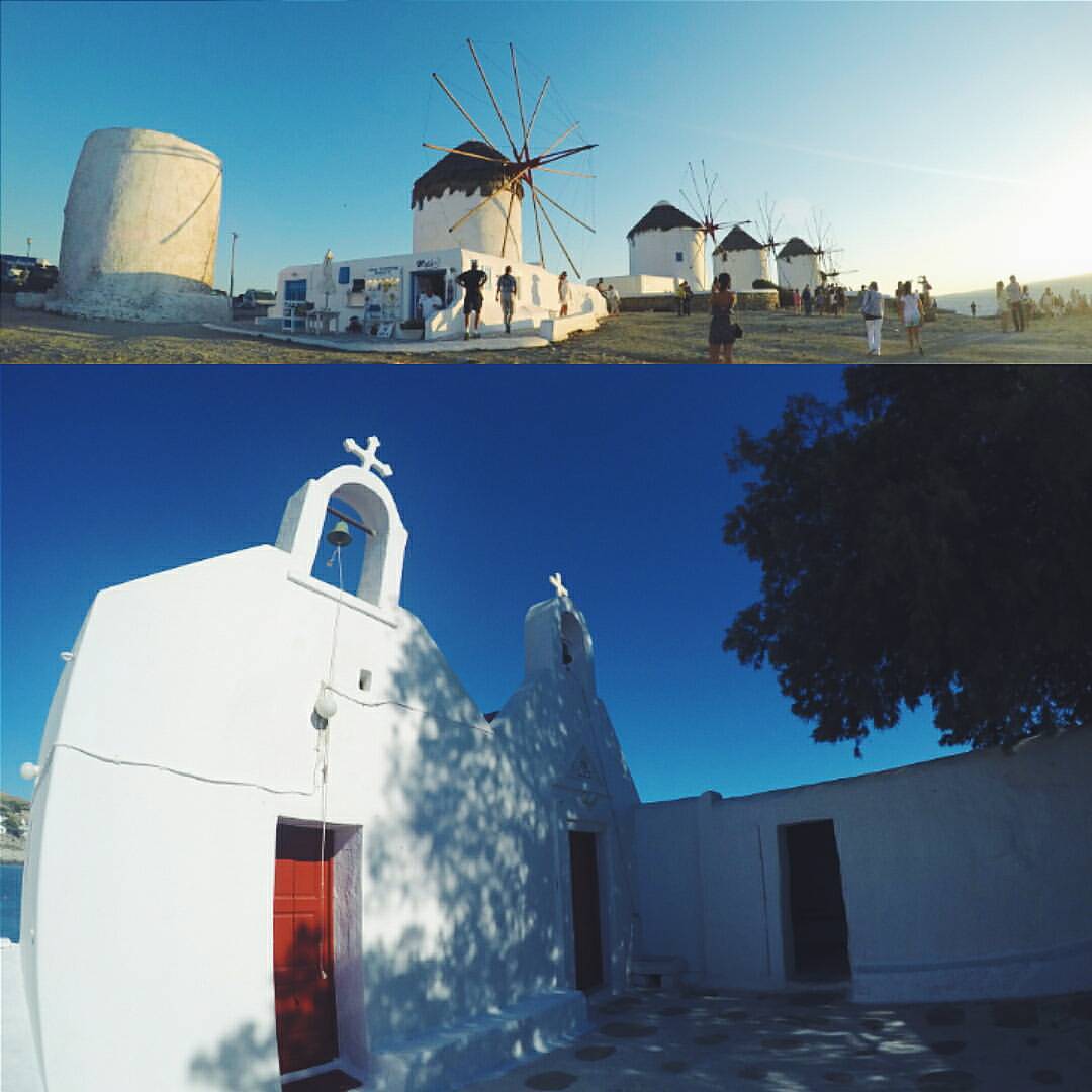 Mykonos' famous windmills formerly used to grind wheat