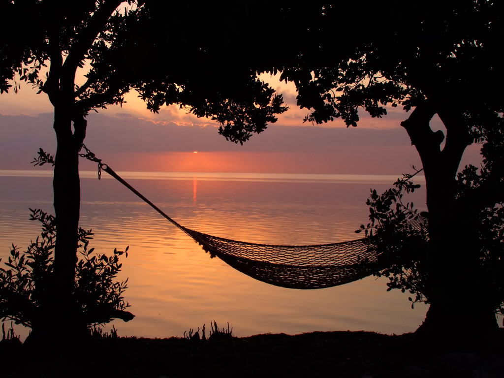 Hammock on the beach, sunset, Florida Keys